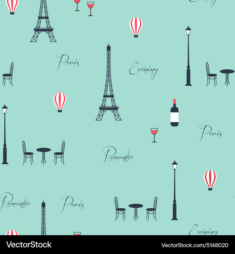 Pattern of eiffel tower vector image