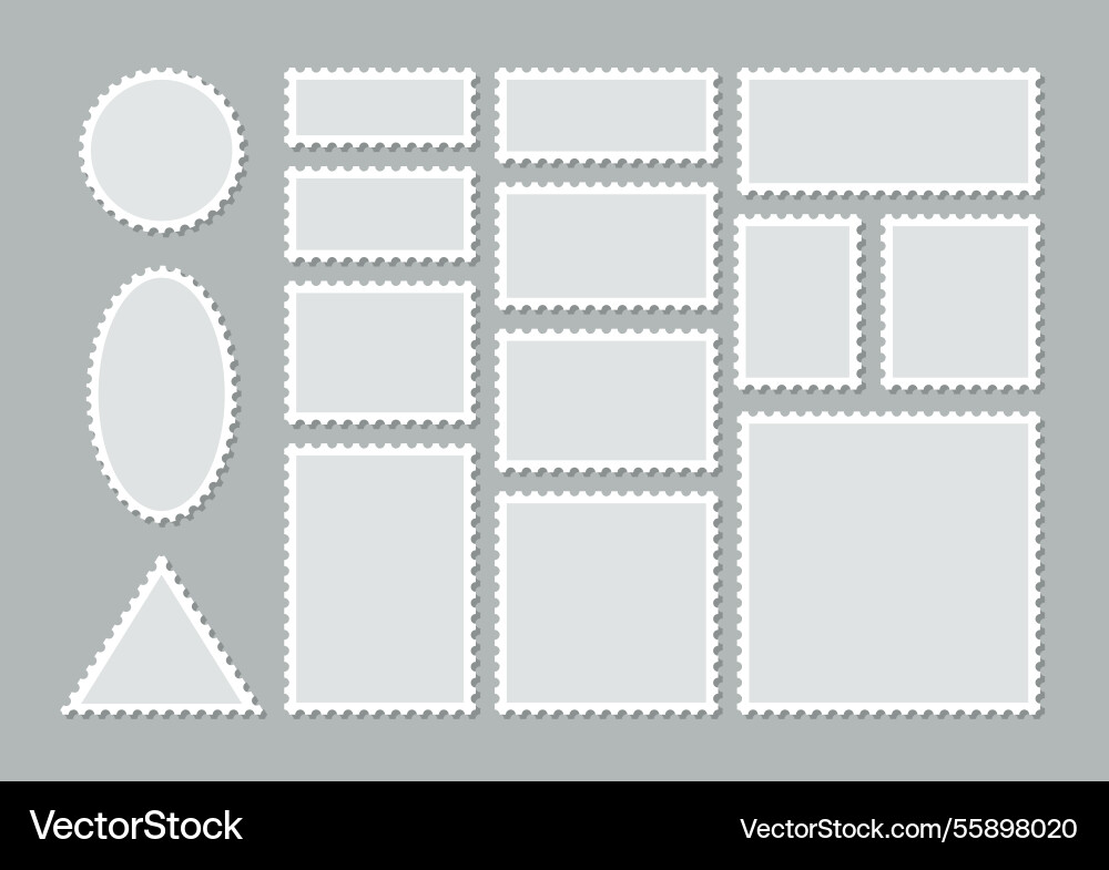 Post stamps empty set with different Vector Image