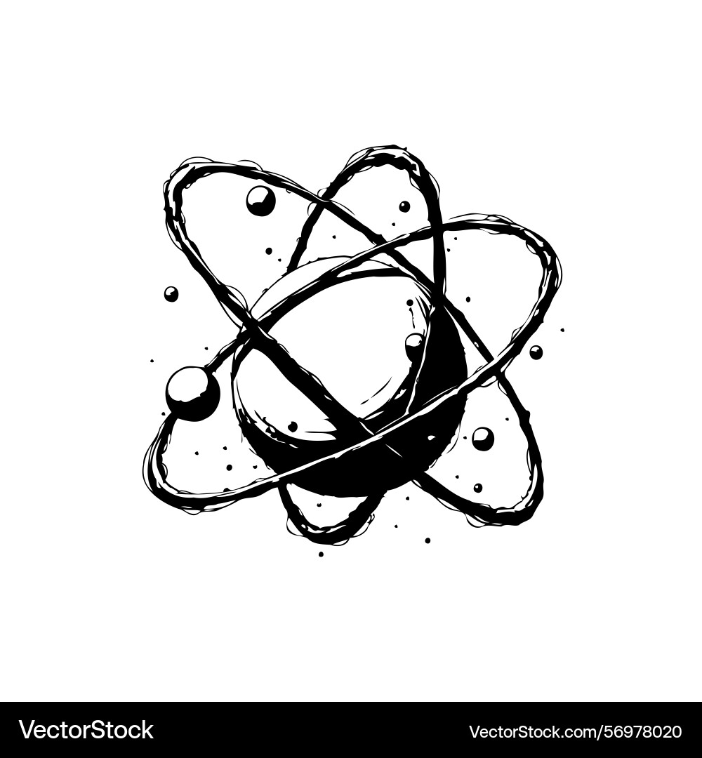 Stylized atomic structure representation vector image