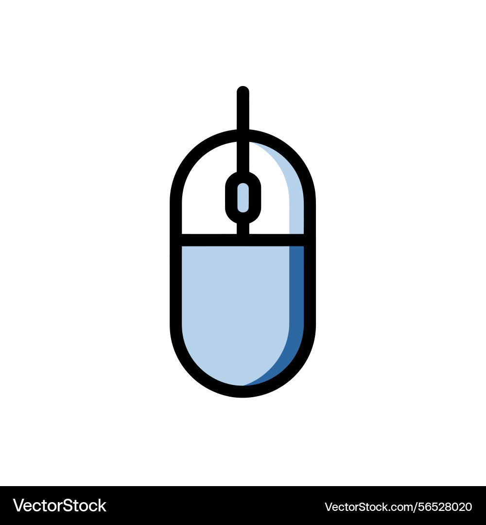 Wired computer mouse tech icon vector image
