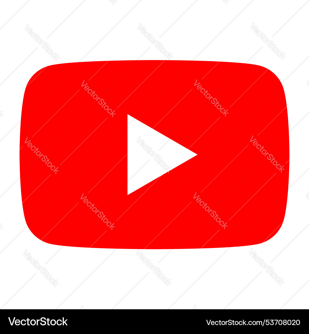 Youtube isolated red color logo Vector Image
