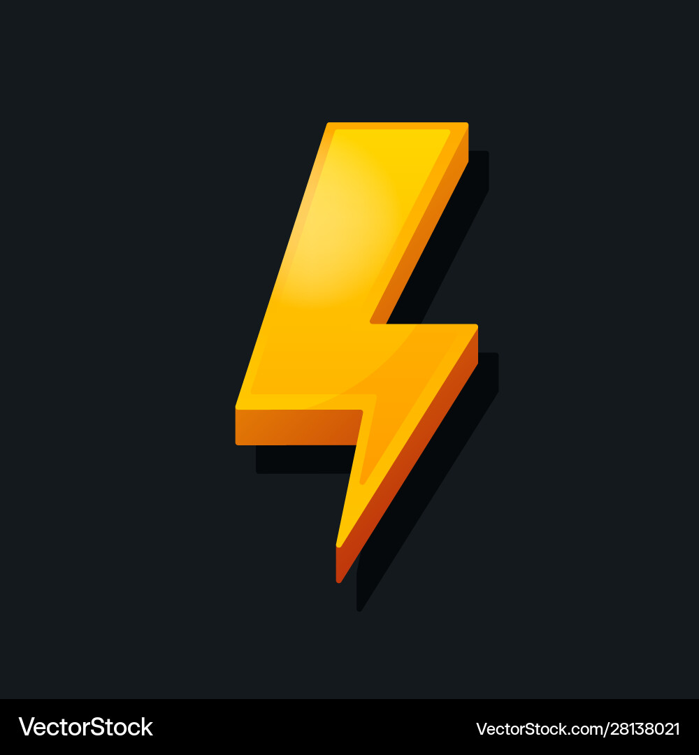 3d Blitz Ikone Cartoon-Stil Power-Lade 3d Blitz Ikone Cartoon-Stil Power-Lade vektorbild