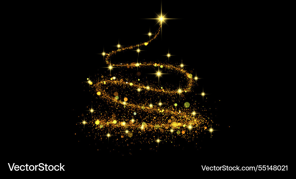 Abstract image with a christmas tree vector image