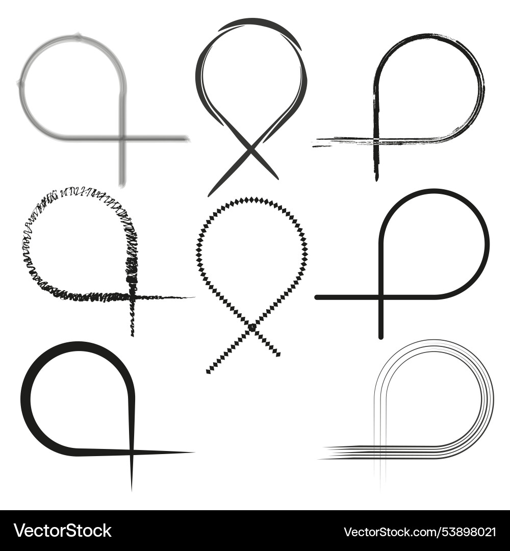 Abstract loop design multiple line styles black Abstract loop design multiple line styles black vector image