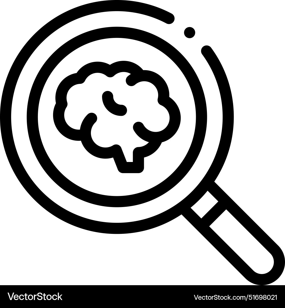 Brain Icon - Linear Style vector image