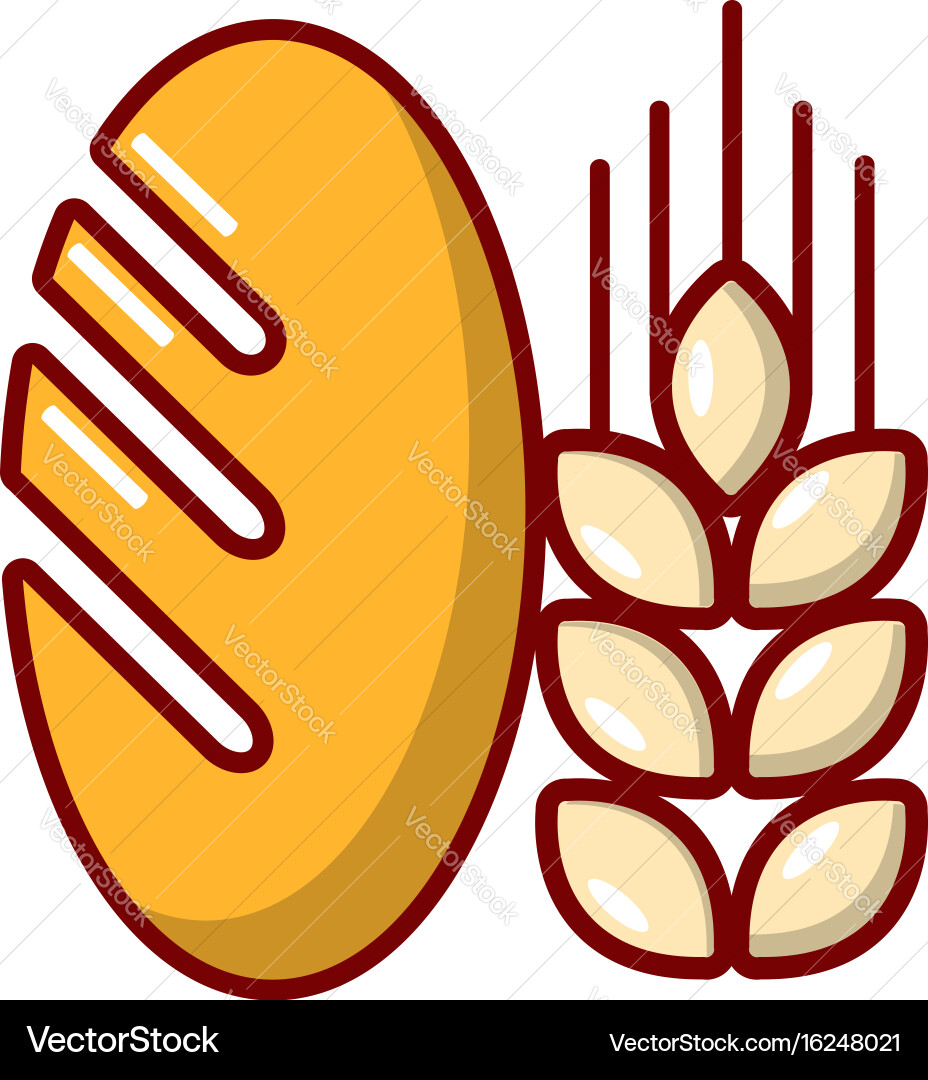 Bread wheat icon cartoon style Royalty Free Vector Image