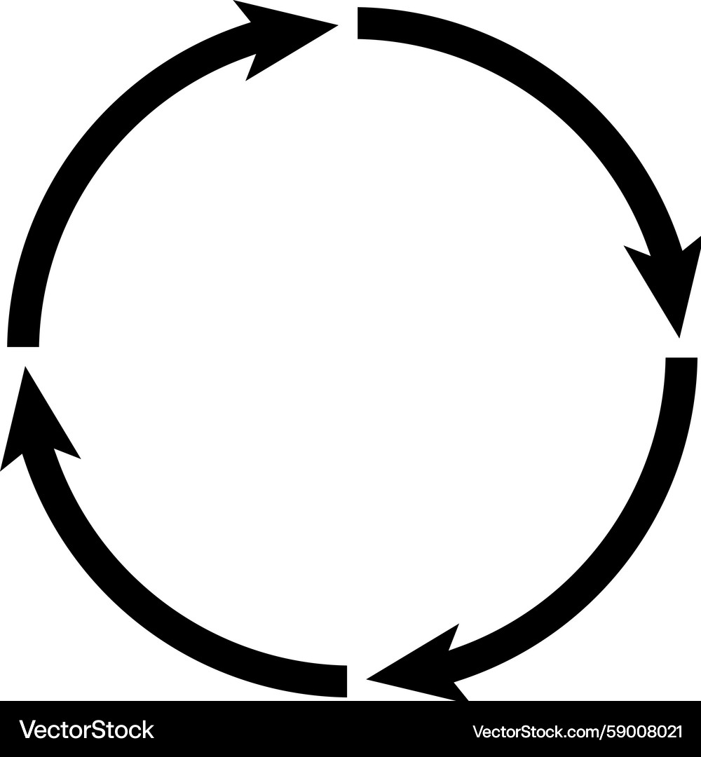 Circular arrows cycle loop motion flow graphic Vector Image