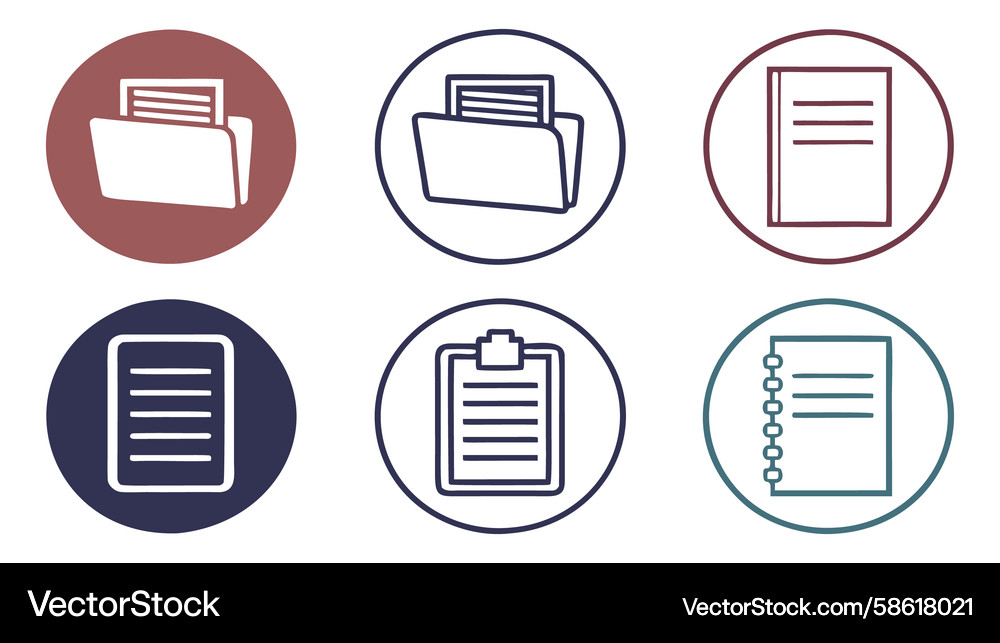 Design icons set representing documents Vector Image
