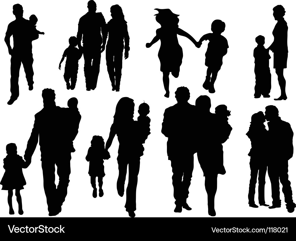 Family Silhouettes Vector Image