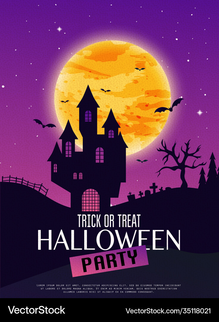 Halloween party invitation poster happy Halloween party invitation poster happy vector image
