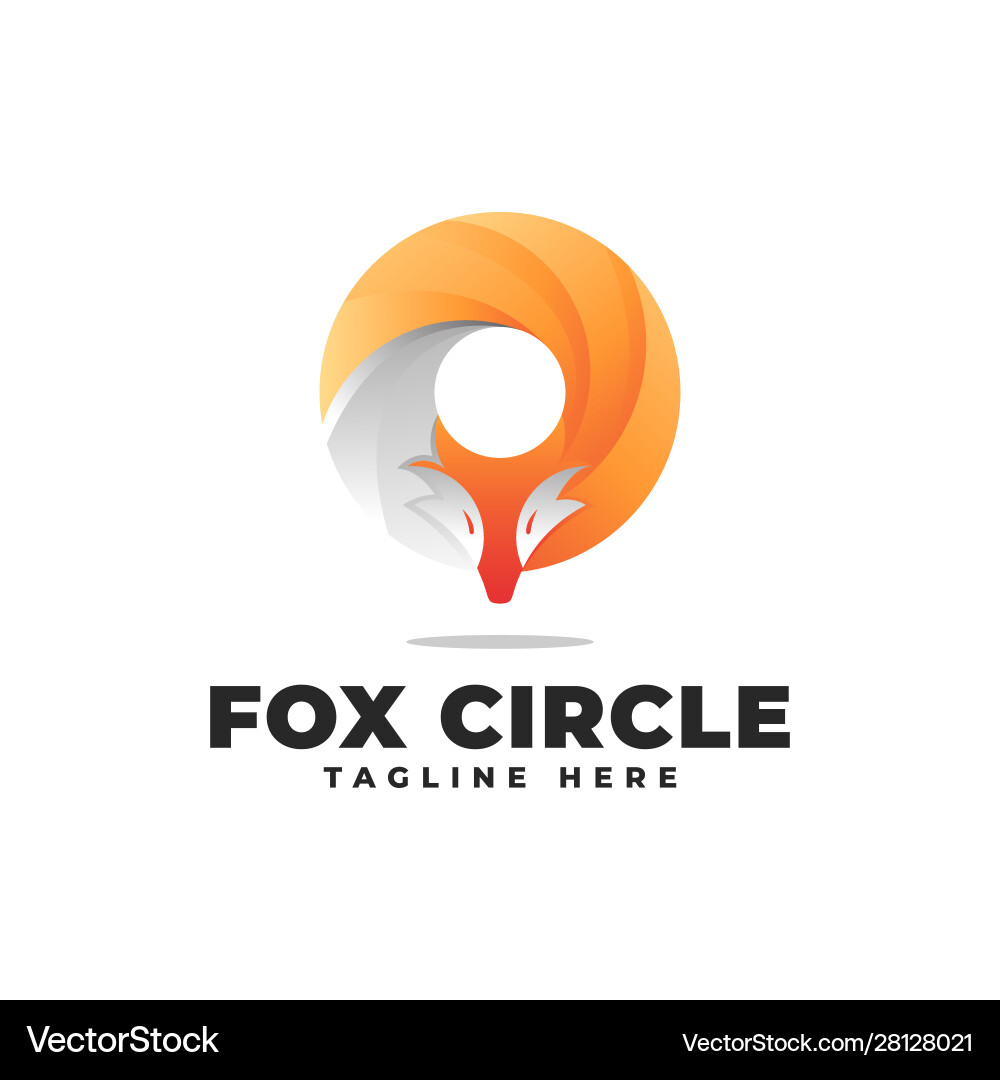 Modern Fox Logo - Circle Gradient Vector Image