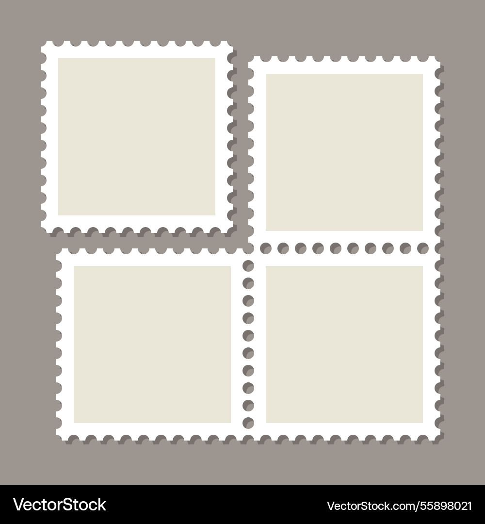 Paper postmarks triangular perforated labels set Vector Image