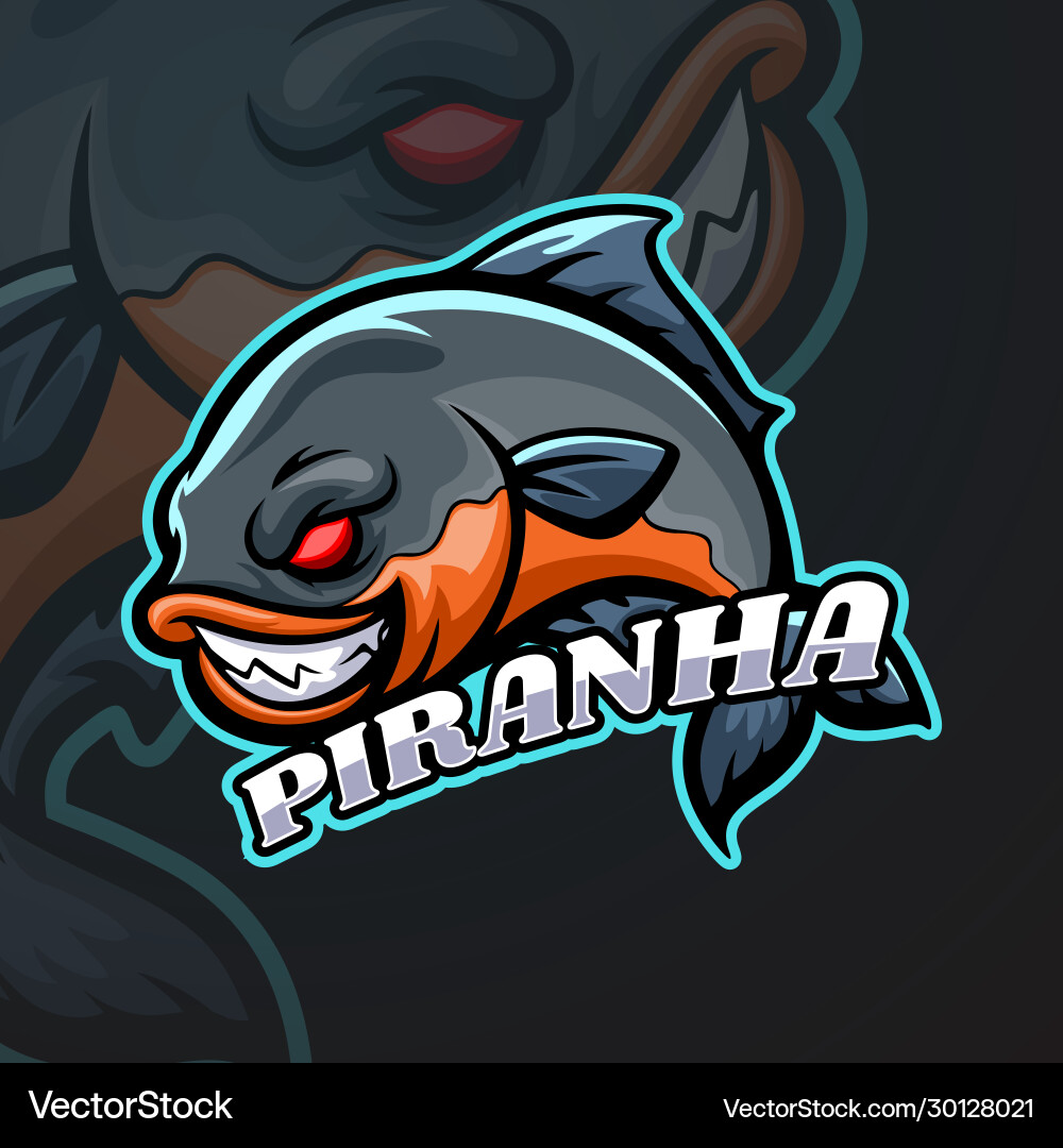 Piranha Mascot Logo - Sport & Gaming Vector Image