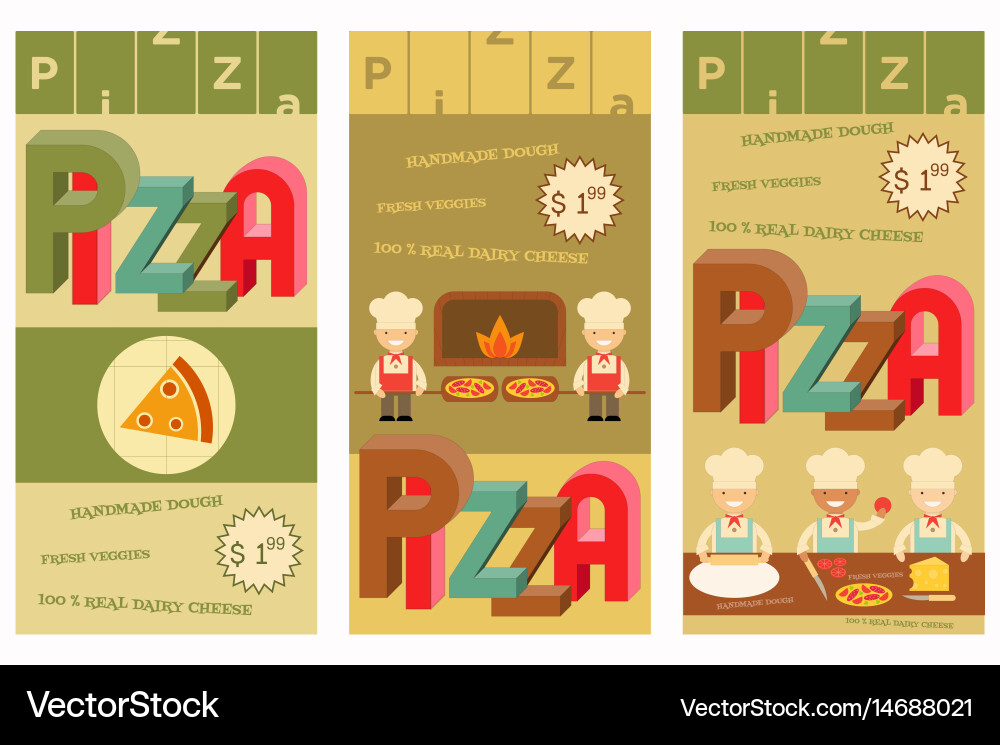 Retro Pizza Menu Set vector image