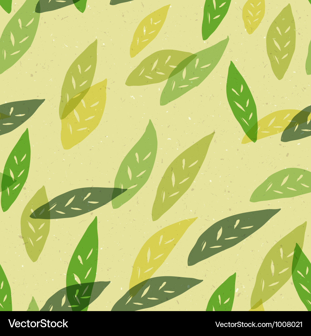 Seamless Green Leaf Pattern vector image