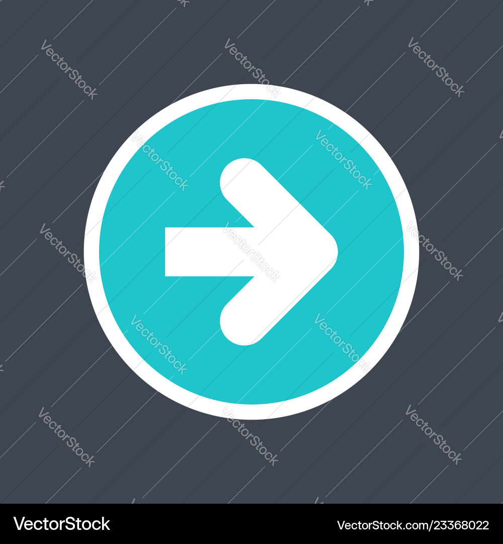 Arrow sign in a round icon web button created Arrow sign in a round icon web button created vector image