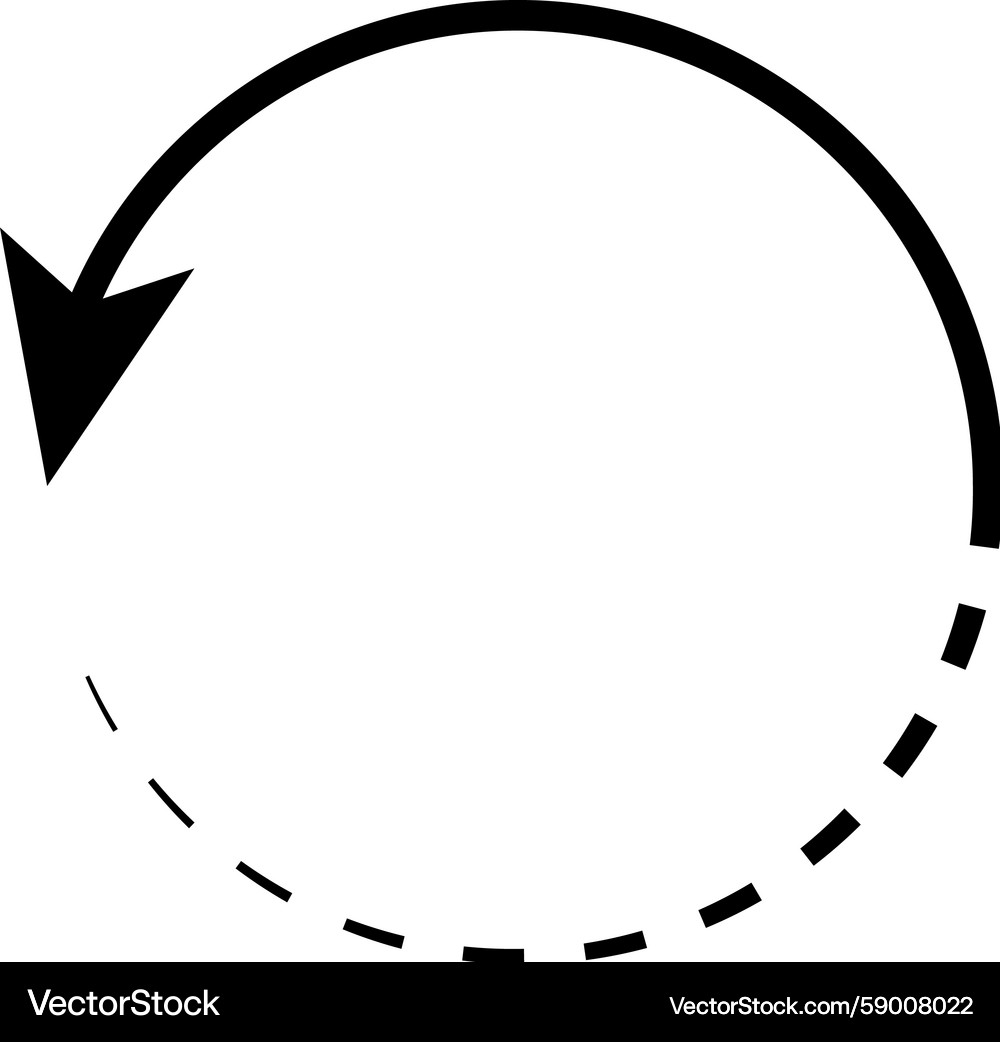 Circular arrow icon represents refresh or repeat Vector Image