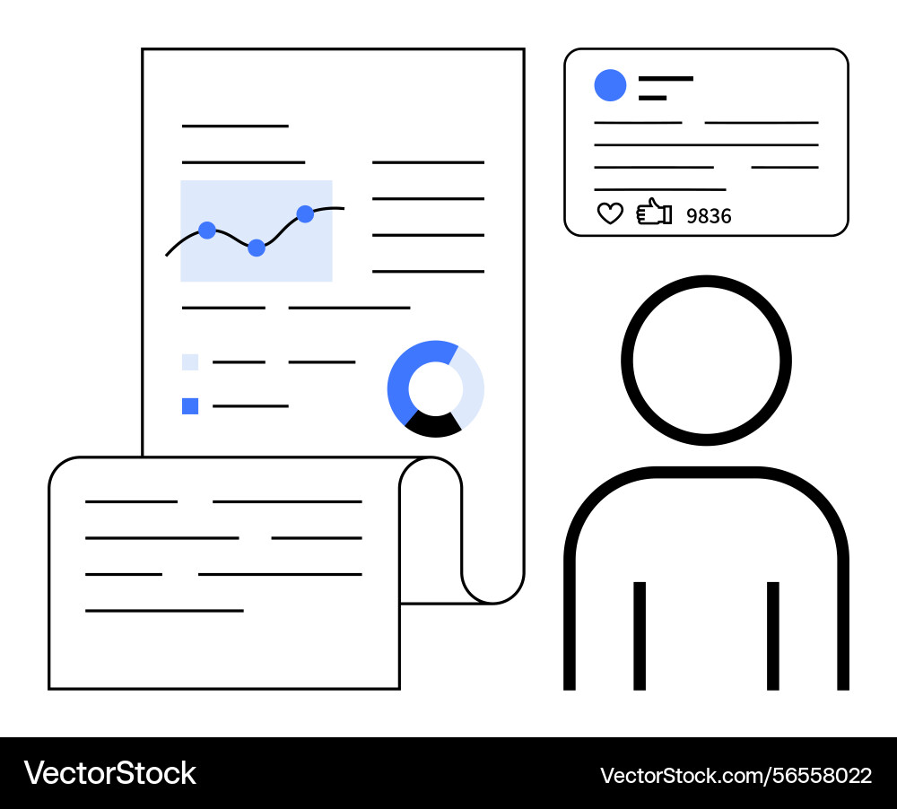Data analysis profile management and social Data analysis profile management and social vector image