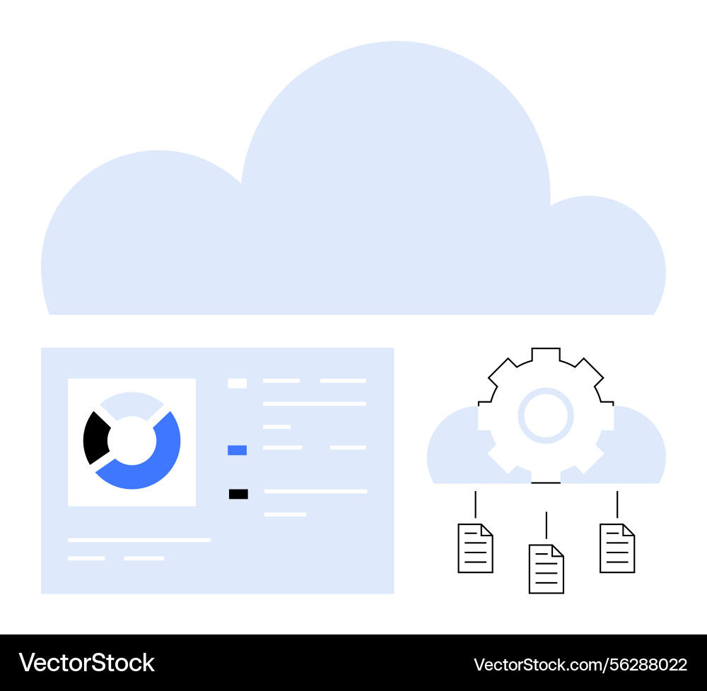 Data management and cloud integration Data management and cloud integration vector image