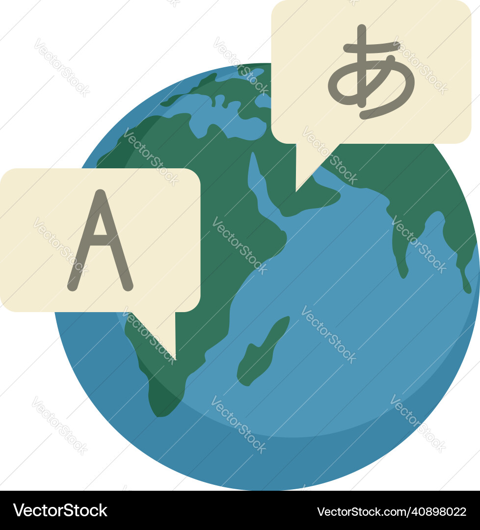 Global foreign language icon flat isolated Global foreign language icon flat isolated Vector Image