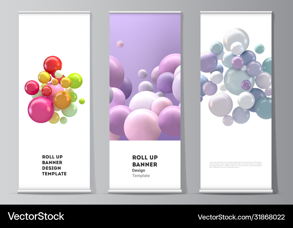 Layout roll up mockup templates Layout roll up mockup templates vector image