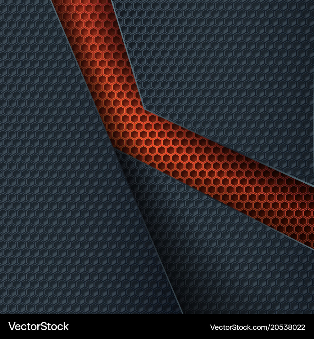 Metallic Hexagon Grid Background vector image