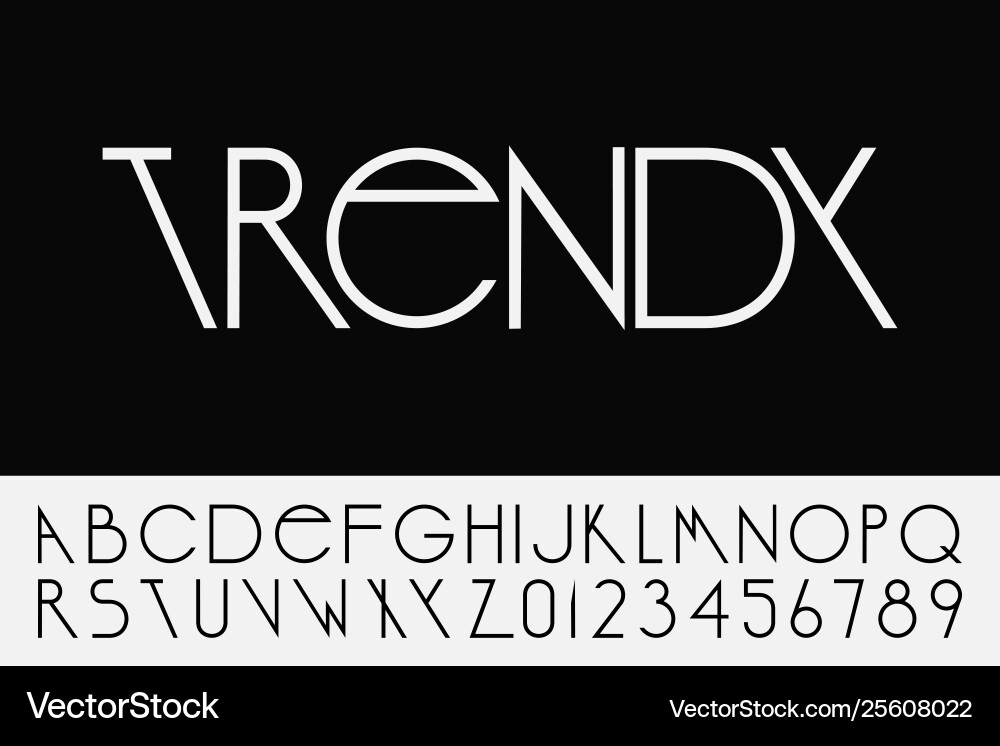 Minimalist English Font - Trendy Typeface Vektorbild