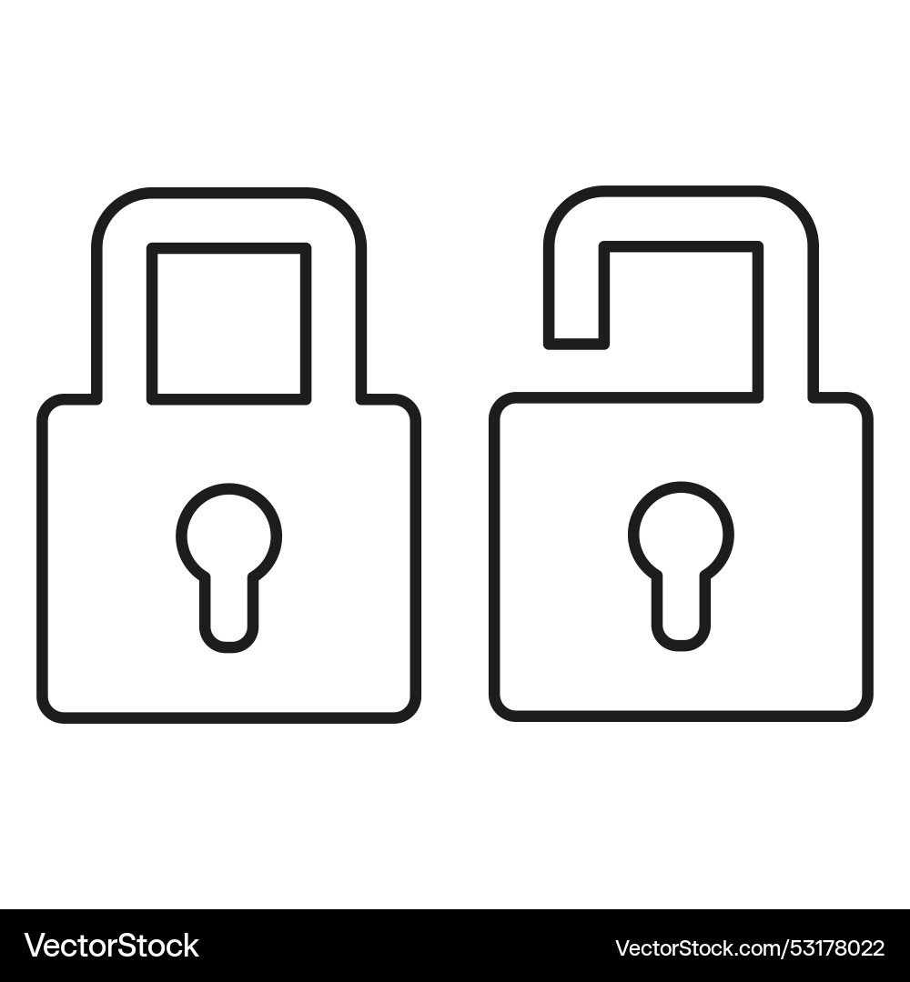 Open closed lock security symbol for your web Vector Image