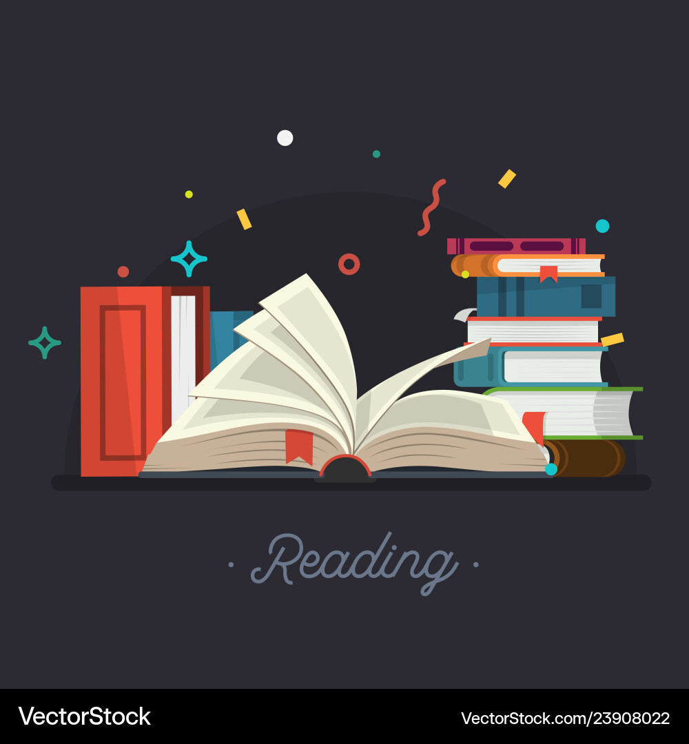 Stack of Books - Reading Concept vector image