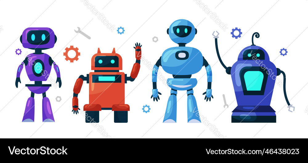 Ai bots characters design vector image