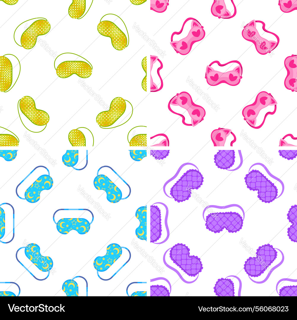 Colorful sleeping masks with different patterns Colorful sleeping masks with different patterns vector image