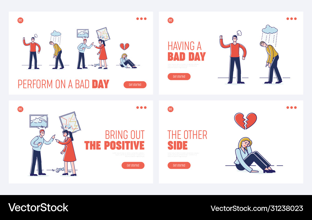 Concept of expressing negative emotions website Concept of expressing negative emotions website vector image