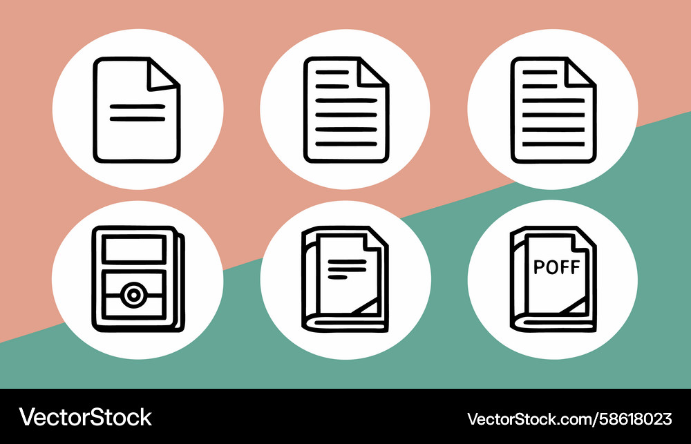 Design icons set representing documents Vector Image