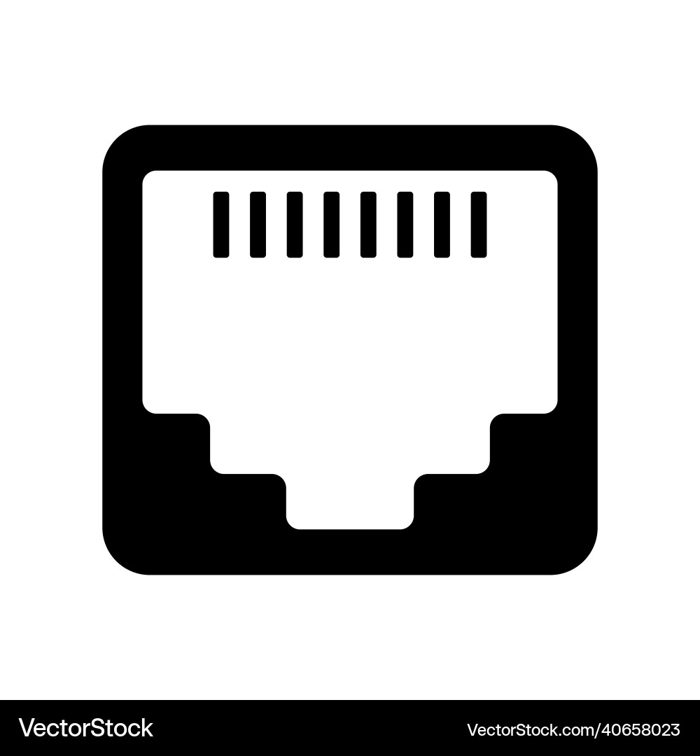 Ethernet Port Icon - LAN Connection Vector Image