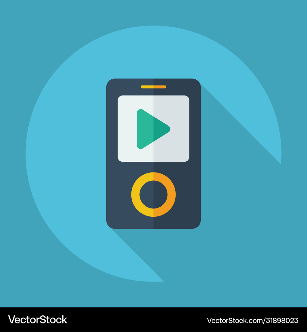 Flat modern design with shadow mp4 player play vector image