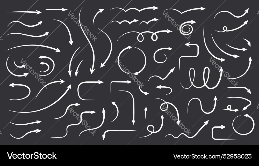 Hand drawn arrows Royalty Free Vector Image - VectorStock