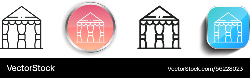 Marquee icon thin linear regular and button style vector image
