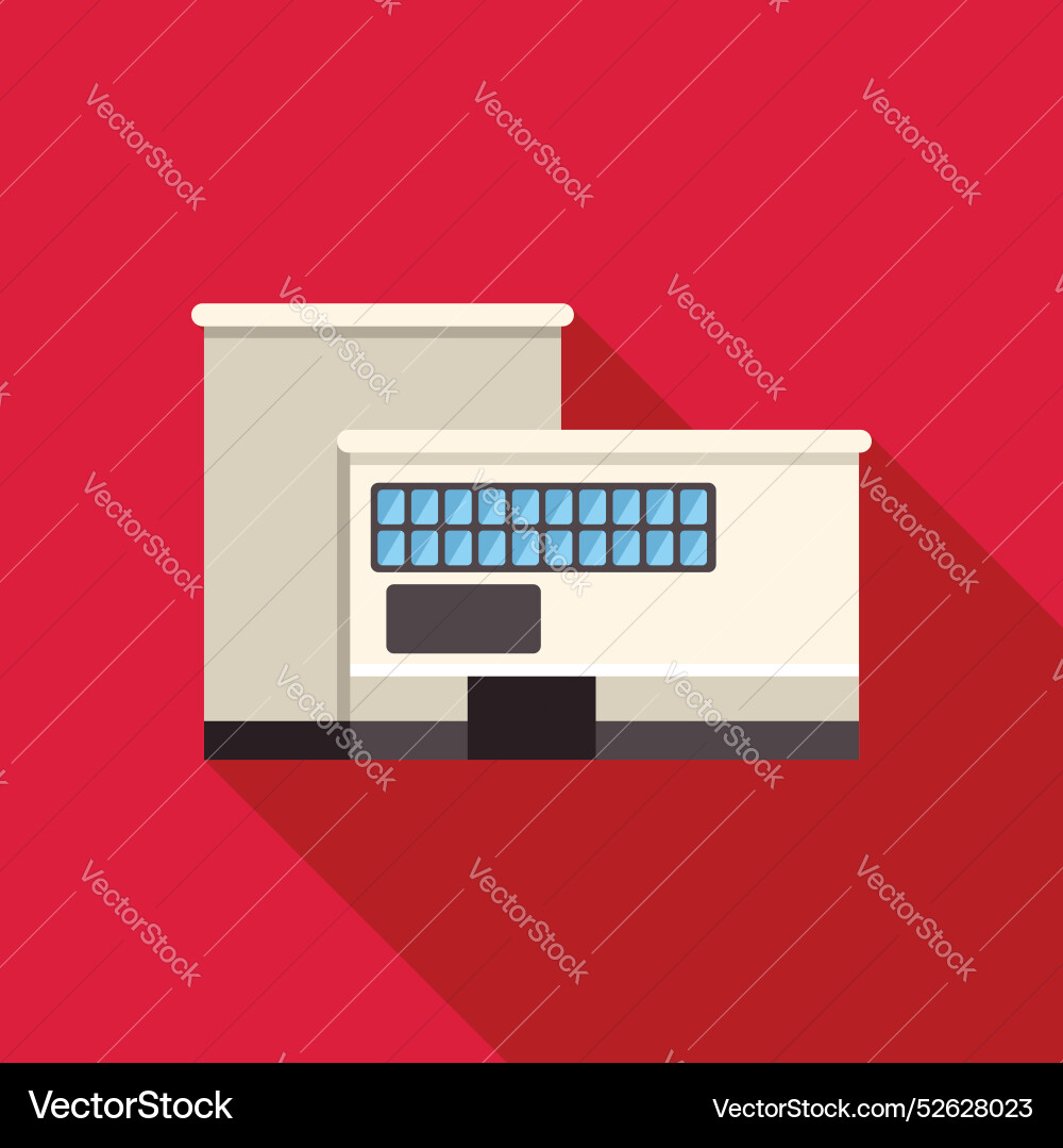Modern building facade with large windows casting Vector Image