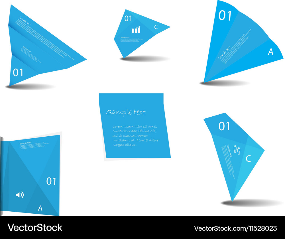 Set of various graphic elements with blue color Vector Image