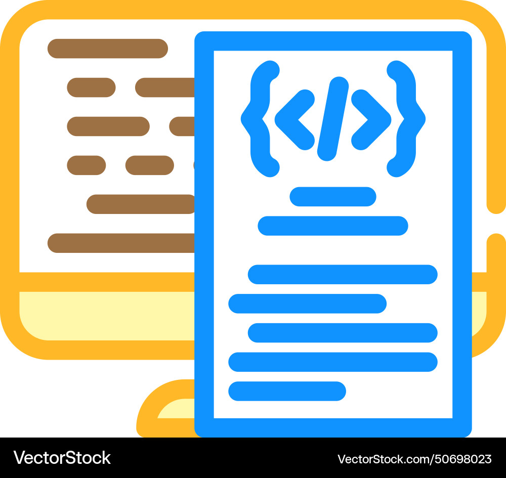 Software documentation technical writer color icon vector image