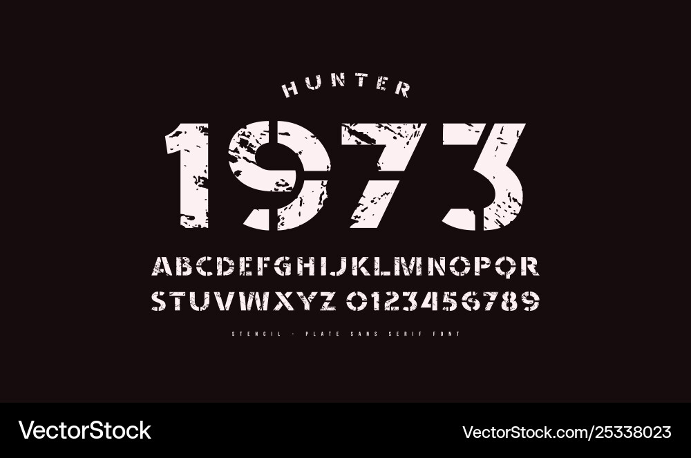 Stencil-plate sans serif Schriftart im klassischen Stil Stencil-plate sans serif Schriftart im klassischen Stil vektorbild