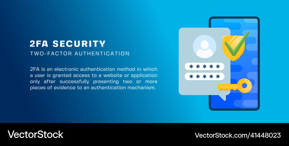 Two factor autentication security Two factor autentication security vector image