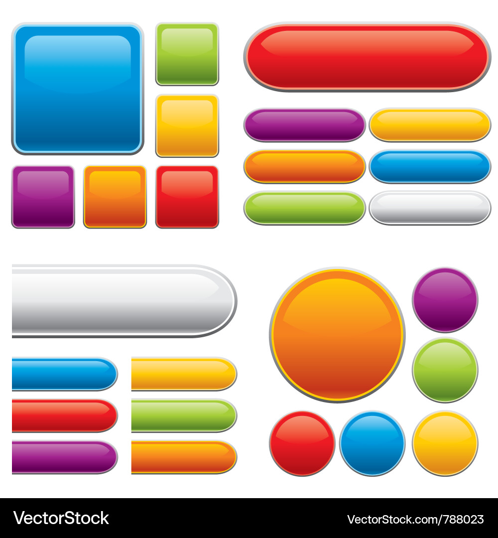 Volume Buttons - Set of Glossy Buttons vector image