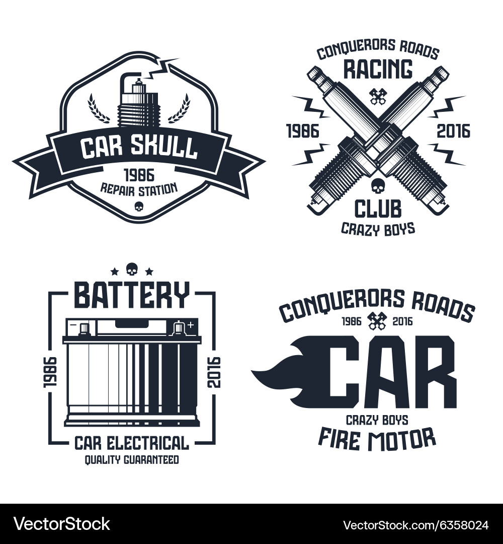 Automotive Repair & Racing Icons Vector Image