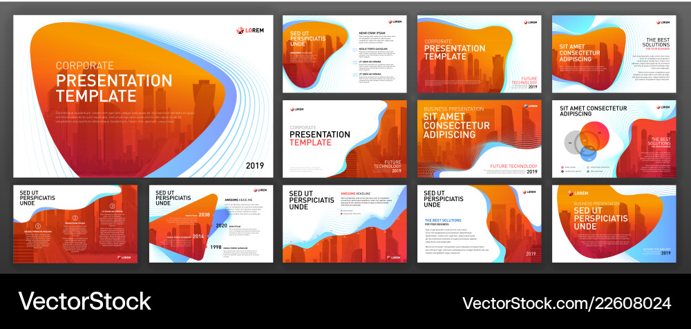 Business presentation templates set – Royalty-Free Vector | VectorStock
