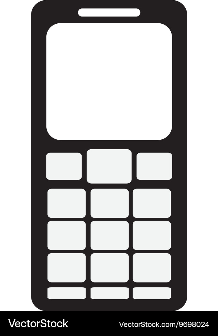 Cellphone with several buttons below screen icon Vector Image