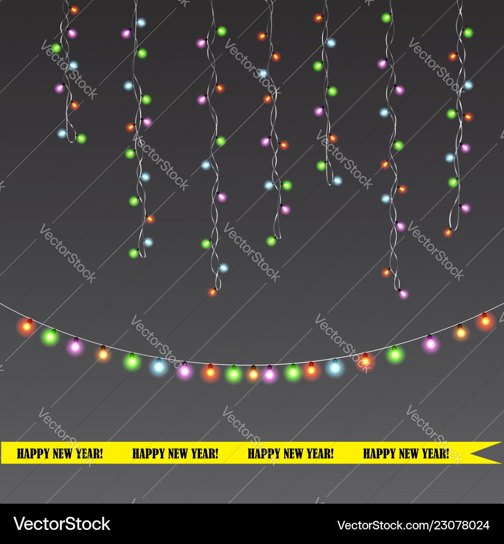 Christmas and new year light garland Christmas and new year light garland vector image