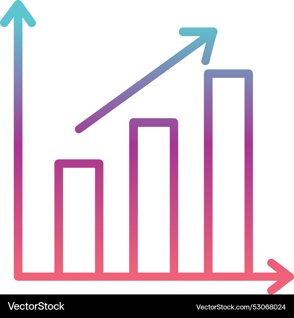Graphs line gradient design vector image