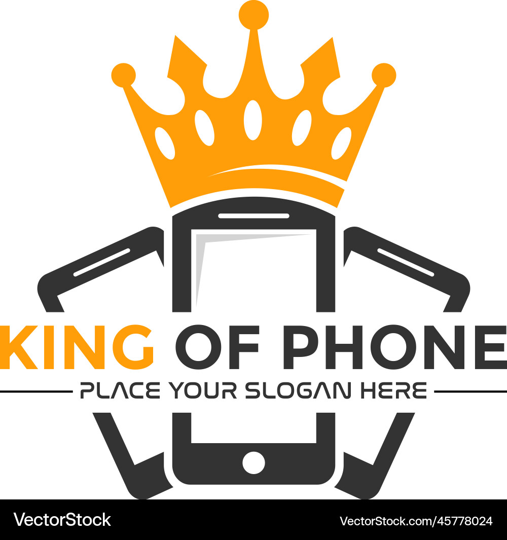 King of phone logo template this design use crown Vector Image