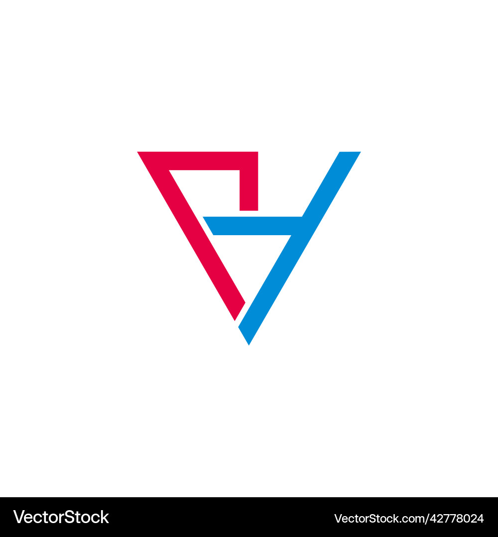 Letter rt simple linked triangle geometric line vector image